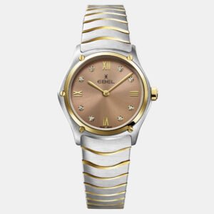 Ebel Brown Stainless Steel Sport Classic 1216556 Quartz Women's Wristwatch 29 mm