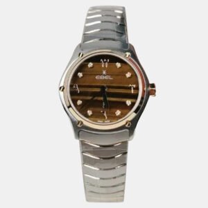 Ebel Brown Stainless Steel Sport Classic Limited Edition 1216611 Quartz Women's Wristwatch 29 mm