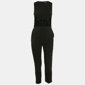 Elisabetta Franchi Black Crepe Sleeveless Jumpsuit M
