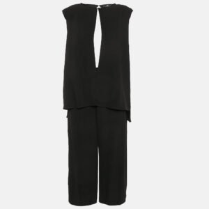 Elisabetta Franchi Black Crepe Sleeveless Jumpsuit M