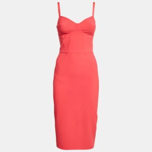 Elisabetta Franchi Pink Stretch Crepe Sheath Dress S