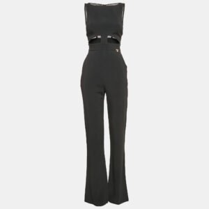 Elisabetta Franchi Black Crepe Sleeveless Jumpsuit M