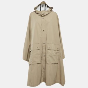 Emporio Armani Khaki Green Hooded Trench Coat XL