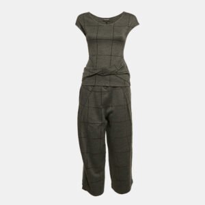 Emporio Armani Grey Checks Cotton Top and Pants Set S