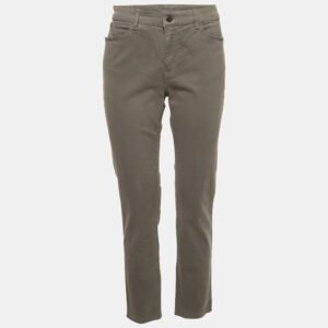 Emporio Armani Grey Cotton Drill Skinny Jeans L Waist 31"