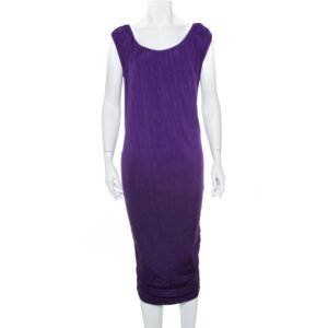 Emporio Armani Purple Knit Sleeveless Shift Dress M