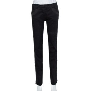 Emporio Armani Black Side Trim & Button Detail Trousers M