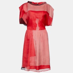 luxury-women-emporio-armani-used-clothes-p713917-003-1 Emporio Armani Colorblock Silk Mock Neck Midi Dress L