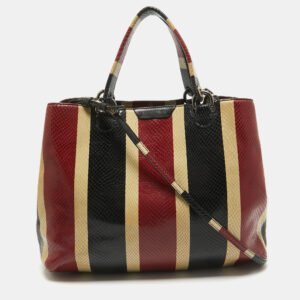 Emporio Armani Multicolor Snakeskin Embossed Leather Tote