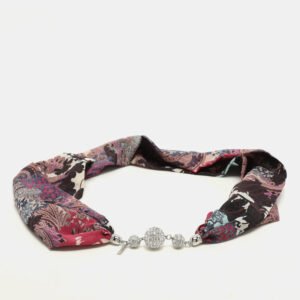 Etro Multicolor Printed Silk Crystal Detail Neck Infinity Scarf