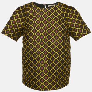 Etro Brown/Yellow Geometric Jacquard Blouse M