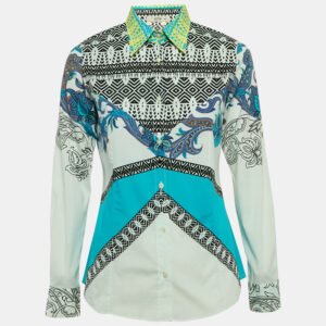 Etro White Multicolor Print Cotton Full Sleeve Shirt M