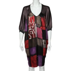 Etro Multicolor Printed Silk Oversized Shift Dress S
