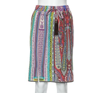 Etro Multicolor Paisley Printed Silk Mini Skirt M