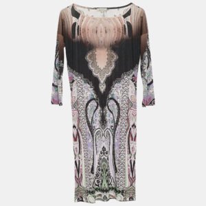 luxury-women-etro-used-clothes-p714963-005 Etro Multicolor Printed Jersey Shift Dress M