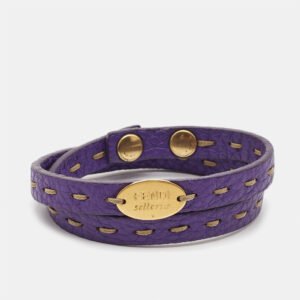 Fendi Selleria Leather Gold Tone Bracelet