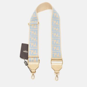 Fendi Beige/Blue Zucca Canvas and Leather Strap You Shoulder Bag Strap