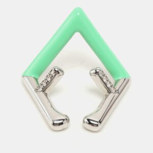 Fendi Green/Silver Palladium/Brass Fendi First Ear Cuff Earrings