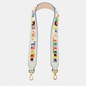 Fendi Blue Leather Multicolor Studded Strap You Shoulder Bag Strap