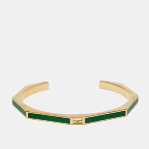 Fendi Baguette Enamel Gold Tone Bracelet M
