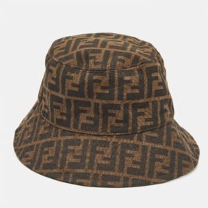 Fendi Vintage Brown Zucca Jacquard Bucket Hat