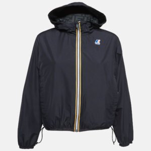 Fendi x K-Way Black Synthetic Reversible Bomber Jacket XS