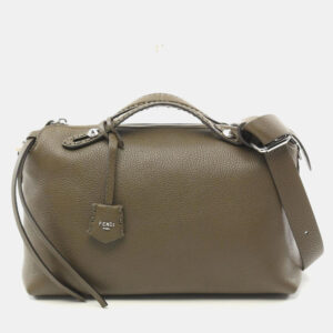 Fendi Khaki Leather By The Way Selleria Large Handbag