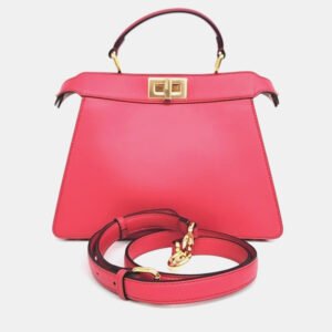 Fendi Pink Leather Peekaboo I See U Small Bag