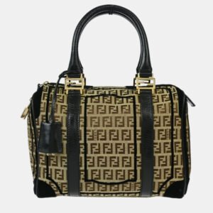 Fendi Brown Zucchino Canvas Handbag