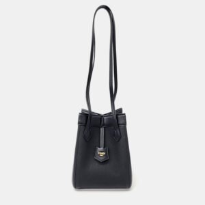 Fendi Black Leather Origami Mini Shoulder Bag