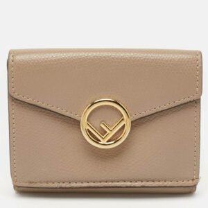 Fendi Beige Leather F is Fendi Trifold Wallet