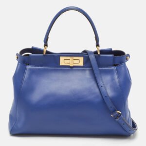 luxury-women-fendi-used-handbags-p1141444-014.jpg fendi blue leather regular peekaboo top handle bag
