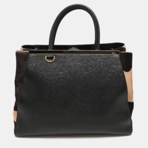 Fendi Tricolor Leather Medium 2Jours Tote