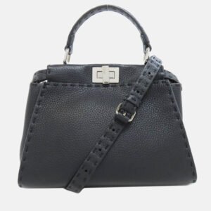 Fendi Peekaboo Mini Selleria Calf Leather Handbag
