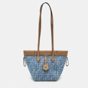 Fendi Tobacco Zucca Canvas and Leather Large Whipstitch Baguette Bag