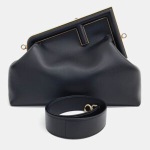 Fendi Black Leather First Medium Bag