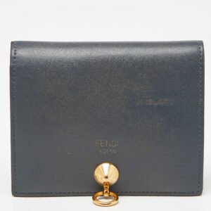 Fendi Grey Leather By The Way Bifold Wallet