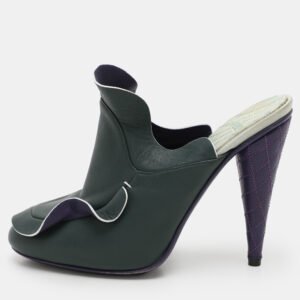 Prada Olive Green Patent Leather Penny Loafers Size 40