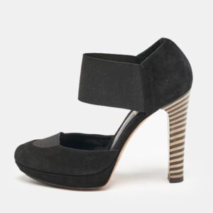 Fendi Black Suede and Elastic Band D'orsay Pumps Size 36