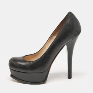 Fendi Black Leather Fendista Platform Pumps Size 38