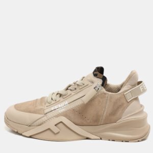 Fendi Beige Suede Flow Sneakers Size 37