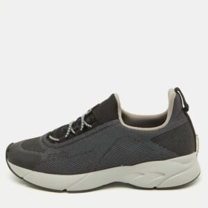 Fendi Dark Grey/Black Knit Fabric Faster Slip On Low Top Sneakers Size 40