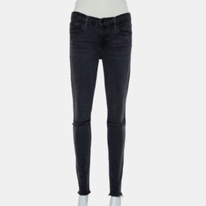 Frame Black Faded Denim Le Skinny de Jeanne Distressed Jeans M
