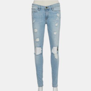 Frame Blue Faded Denim Skinny Destroyed Nowita Jeans M