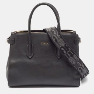 Furla Black Leather Pin S Tote