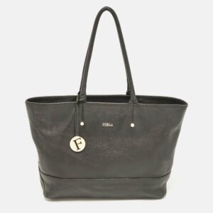 Furla Black Leather Melissa Shopper Tote