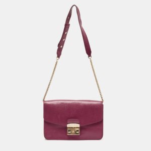 Furla Pink Leather Metropolis Shoulder Bag