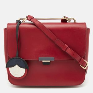 Furla Burgundy Leather Elisir Shoulder Bag