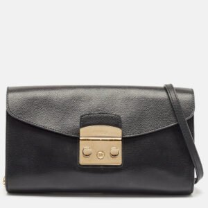 luxury-women-furla-used-handbags-p1106154-014 Furla Black Leather Metropolis Shoulder Bag