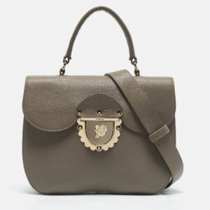 Furla Grey Leather Ducale Top Handle Bag